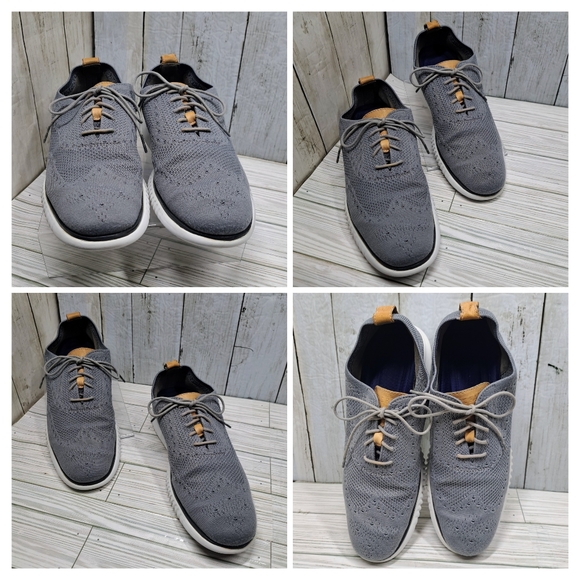 Cole Haan ZeroGrand Men 8.5M LaceUp Grey Cloth Oxford Tip Foam Cushion Shoes - Picture 5 of 6